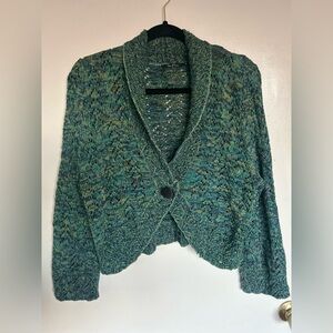 NIC+ZOE Green‎ Textured Knit Cardigan